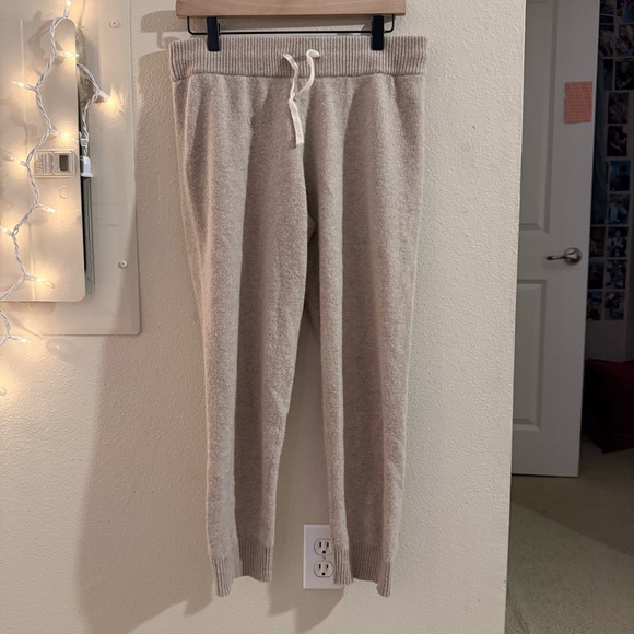 summersalt Pants - summersalt Cozy Knit Drawstring Joggers in Light Taupe